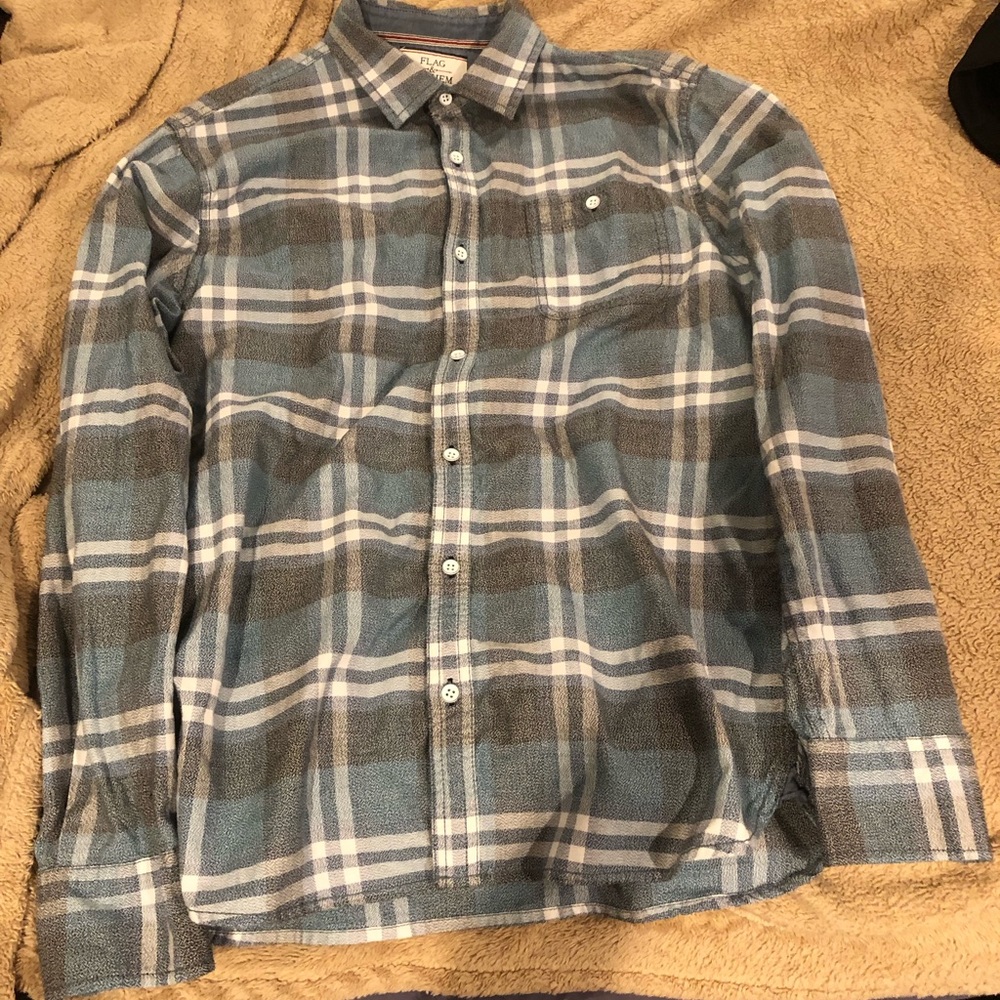 Blue Plaid Dress Shirt